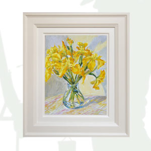 2018-80-Yellow-River-Lilies-framed-background